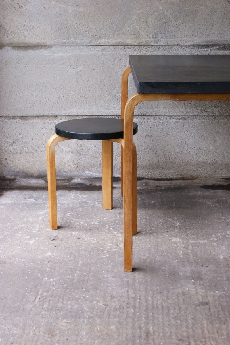 Alvar Aalto Finmar table and stool original set