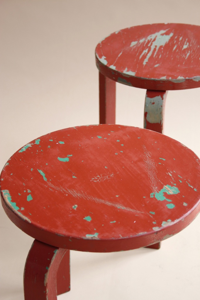over painted Alvar Aalto stool
