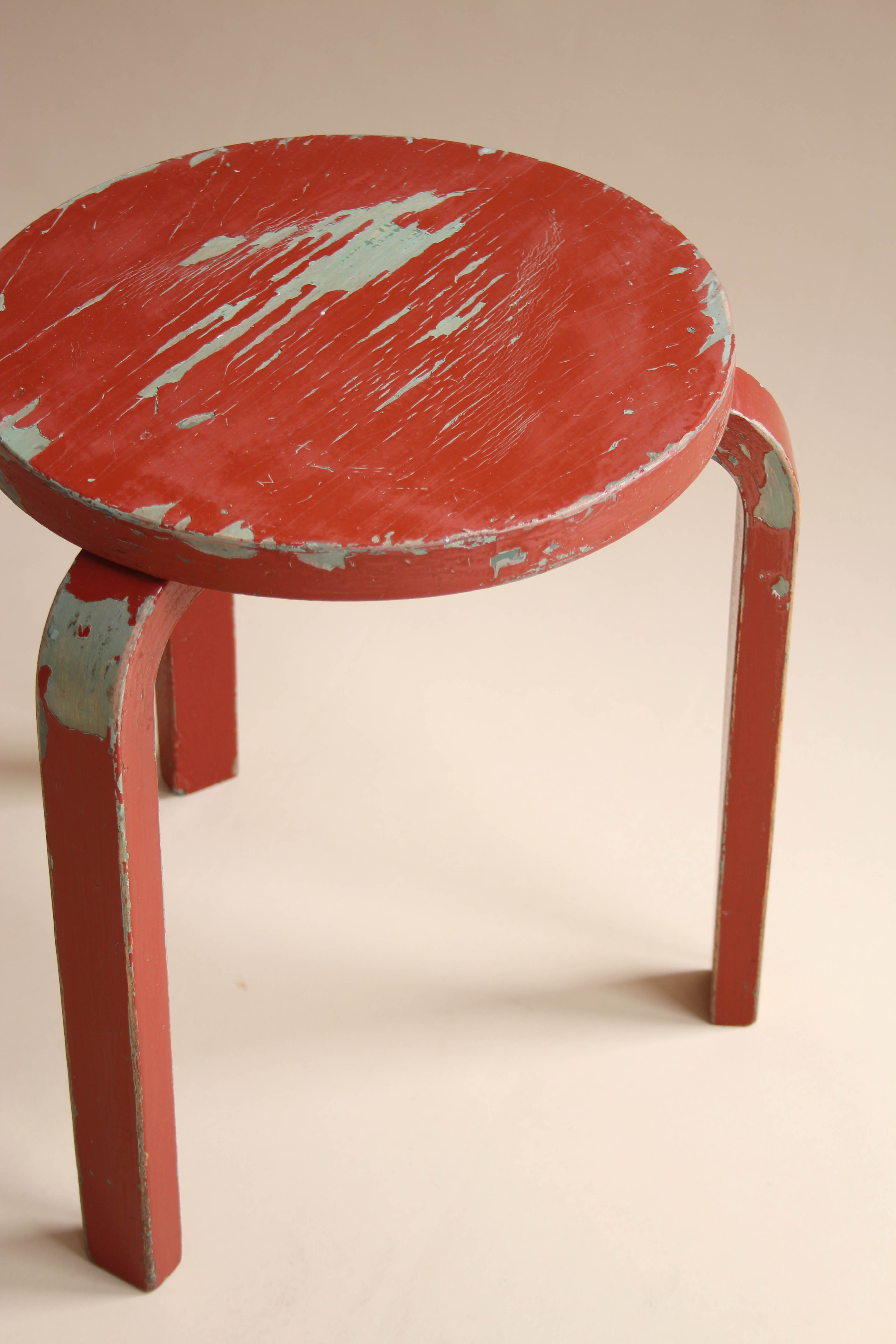 over painted Alvar Aalto stool