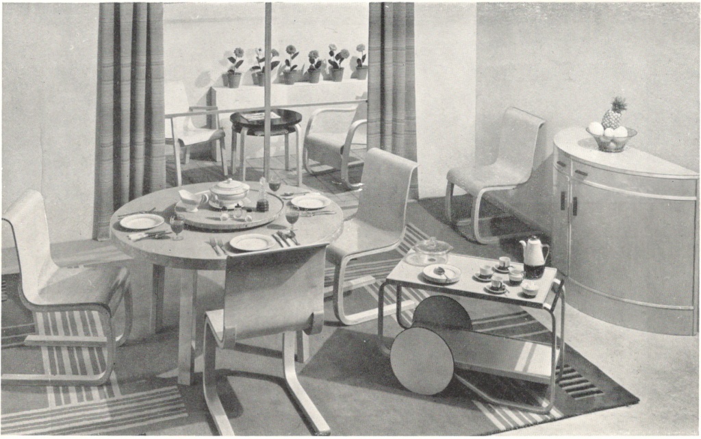 Alvar Aalto chair 21 in living room set up by Bowmans 1933