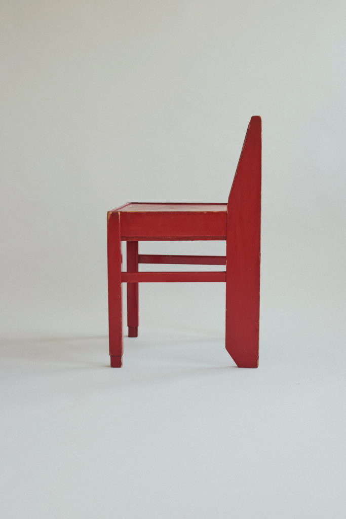 Red painted chairs attributed to Hendrik Wouda for LOV Abel Sloane 1934