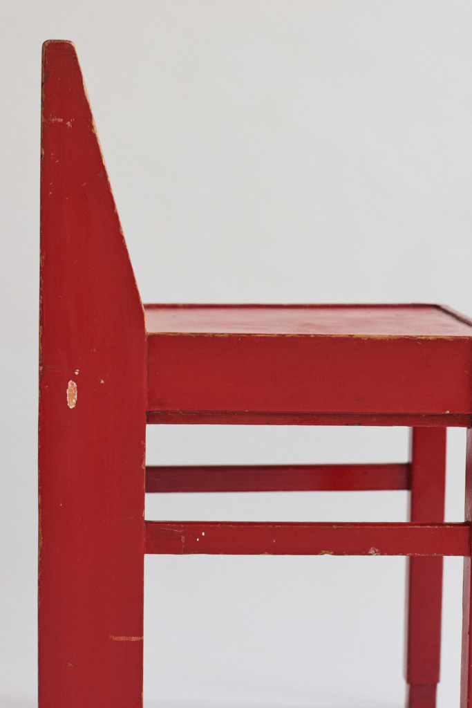 Red painted chairs attributed to Hendrik Wouda for LOV Abel Sloane 1934
