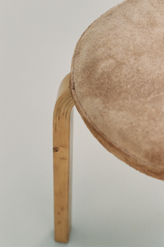 Alvar Aalto stool suede Abel Sloane 1934