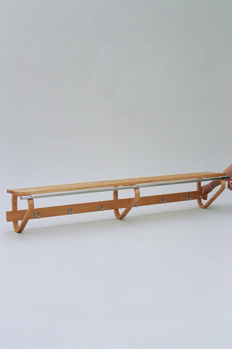 Alvar Aalto coatrack with metal pole